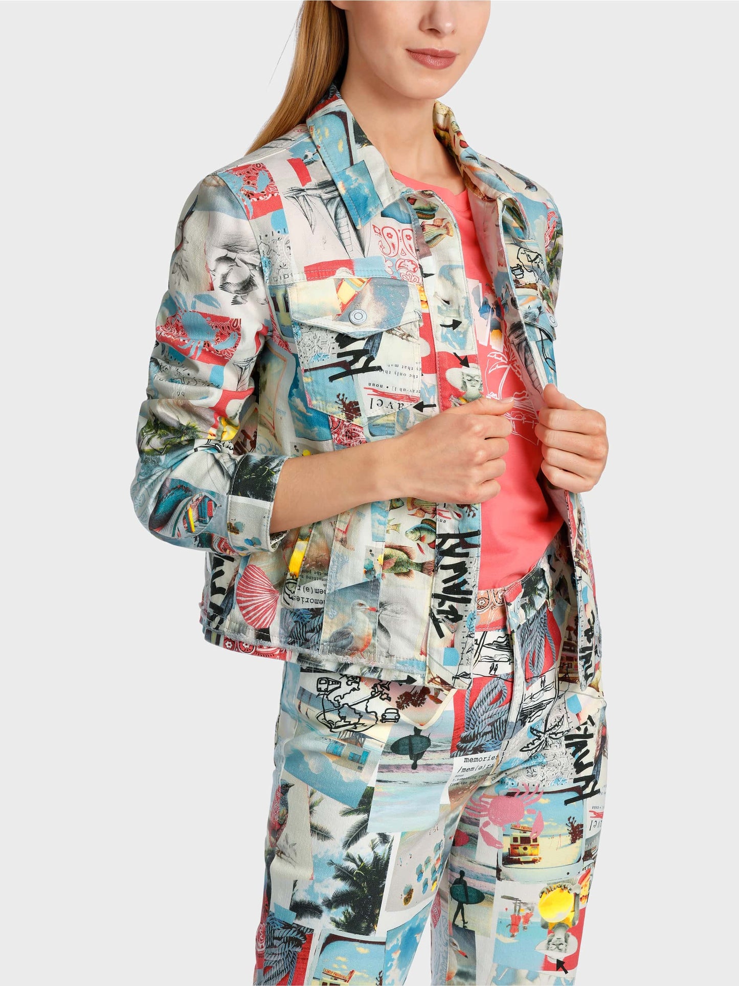 Jacke Postkartenprint