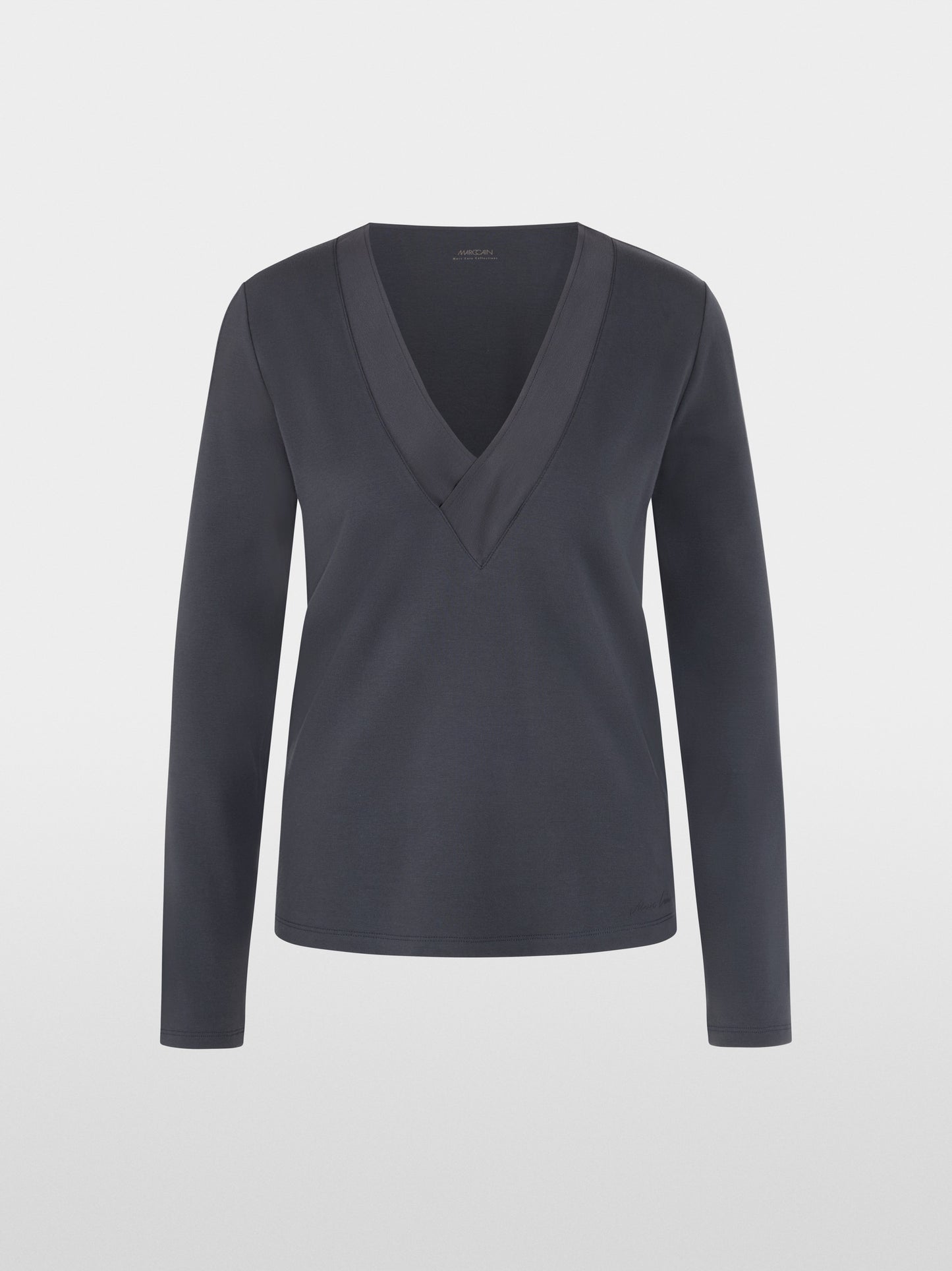 Longsleeve Seidenbesatz