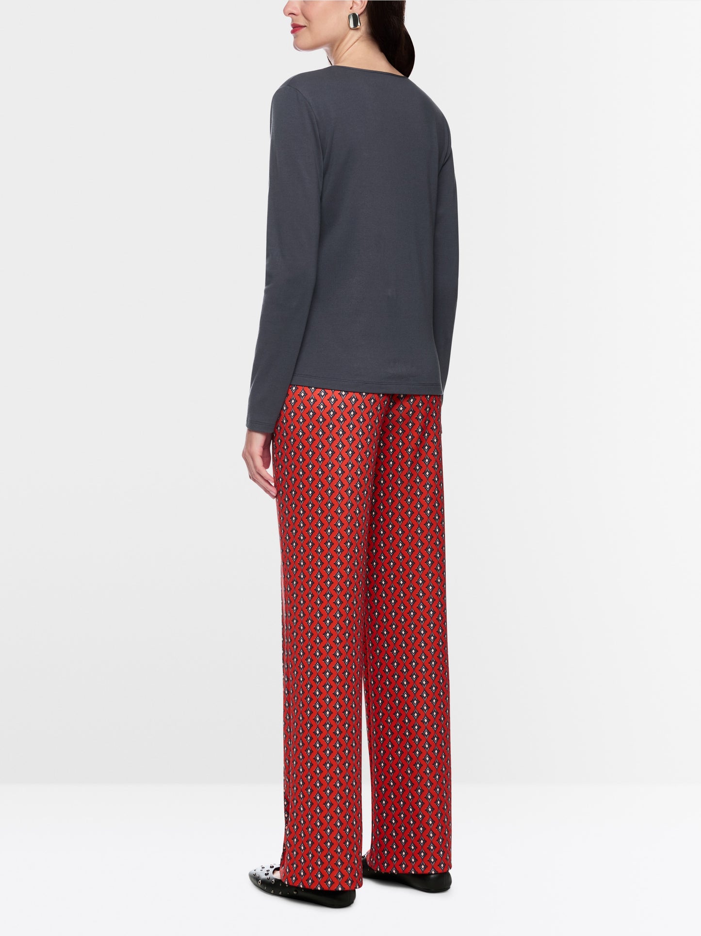 Longsleeve Seidenbesatz