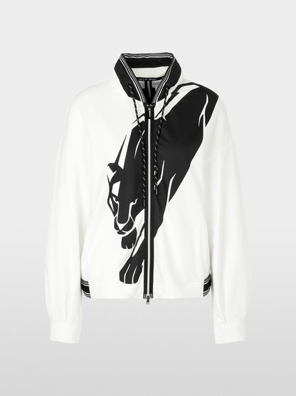 Weite Zippjacke mit Panther-Motiv
